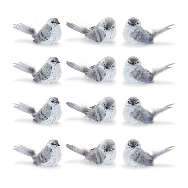 HomeRoots 12 Gray Fabric Bird Tabletop Sculpture – Elegant Home Décor Accent for Modern & Classic Styles 634120