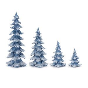 HomeRoots Set of Four Blue-and-White Polyresin Tabletop Sculptures for Elegant Home Décor and Gifting Options 634123