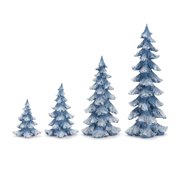 HomeRoots Set of Four Blue-and-White Polyresin Tabletop Sculptures for Elegant Home Décor and Gifting Options 634123