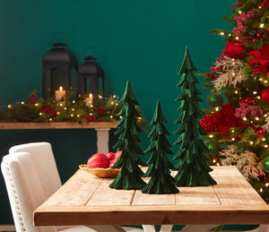 HomeRoots Set of Three Green Resin Sculptures – Modern Tabletop Accents for Home Decor & Gift Giving 634128