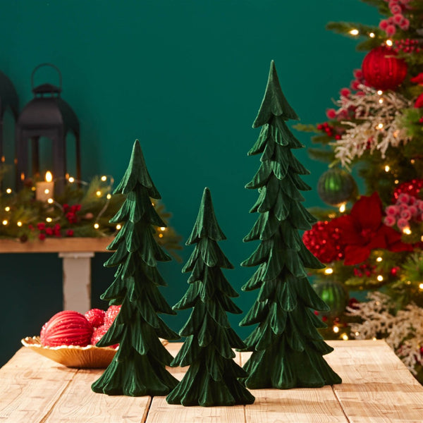 HomeRoots Set of Three Green Resin Sculptures – Modern Tabletop Accents for Home Decor & Gift Giving 634128