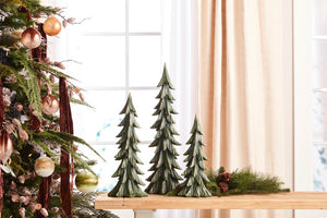 HomeRoots Set of Three Elegant Green and Gold Resin Tabletop Sculptures for Modern Home Décor and Gifting 634129