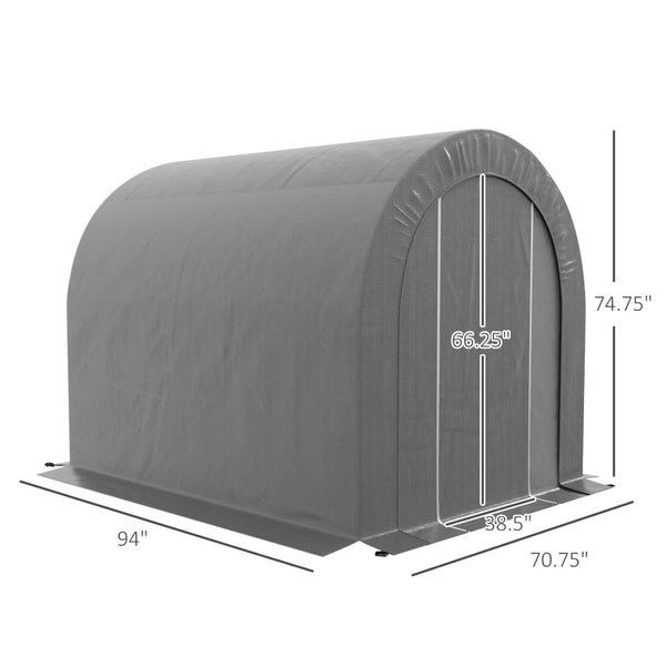 English Elm Outsunny Portable Outdoor Storage Shed Galvanized Steel Frame Weatherproof Bike Cover W2225P217228