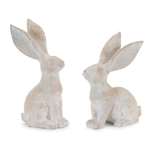 HomeRoots Set of Four Beige Polyresin Rabbit Figurines - Whimsical Rustic Decor for Home and Seasonal Displays 634140