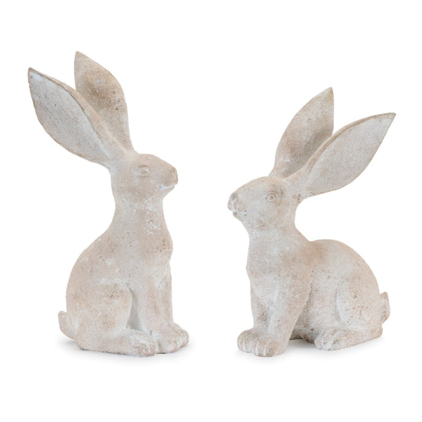 HomeRoots Set of Four Beige Polyresin Rabbit Figurines - Whimsical Rustic Decor for Home and Seasonal Displays 634140