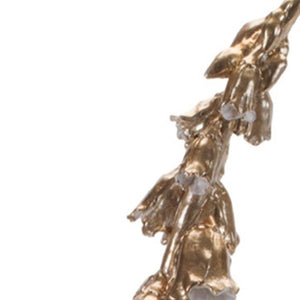 HomeRoots Set of Three Elegant Gold and White Ceramic Sculptures for Modern Home Décor and Gift Giving 634141