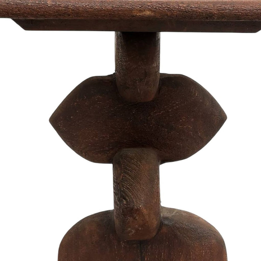 HomeRoots 22" Brown Distressed Solid Wood Square End Table – Versatile, Rustic Charm for Any Space or Style! 634153