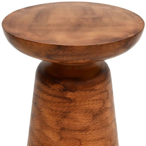 HomeRoots 15" Industrial Round Pedestal End Table - Stylish Aluminum & Iron Design for Small Spaces & Versatile Use 634163