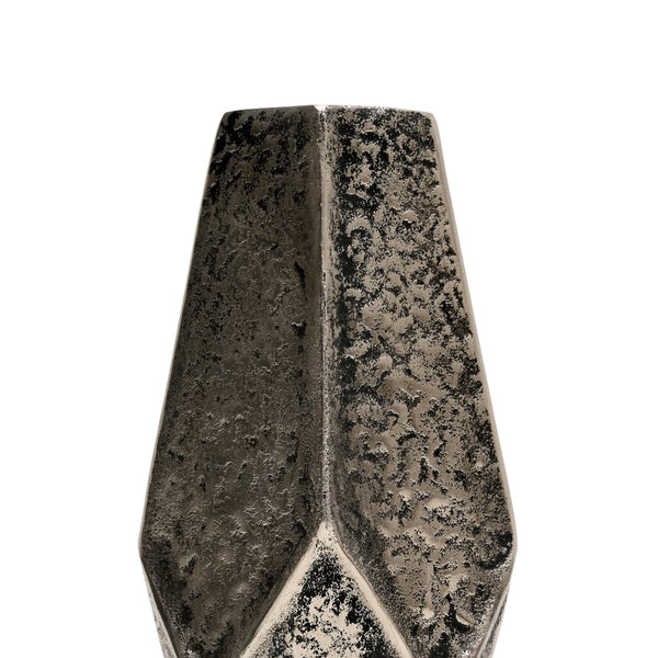 HomeRoots Set of Three Antiqued Silver Aluminum Urn Vases - Timeless Charm for Elegant Home Décor Accents 634168