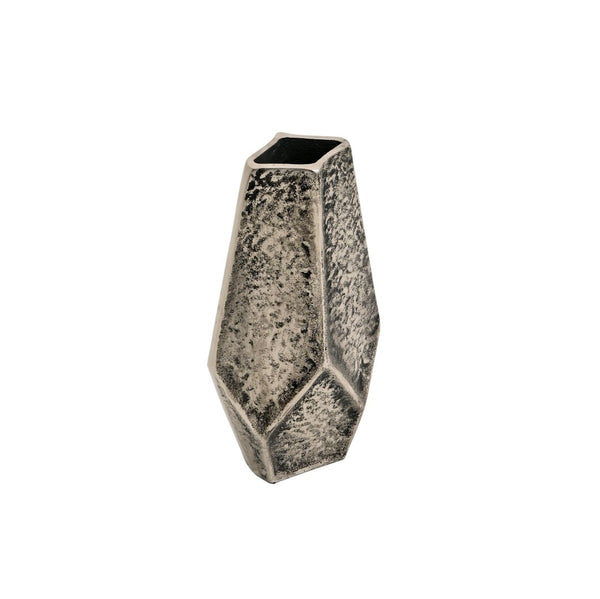 HomeRoots Set of Three Antiqued Silver Aluminum Urn Vases - Timeless Charm for Elegant Home Décor Accents 634168