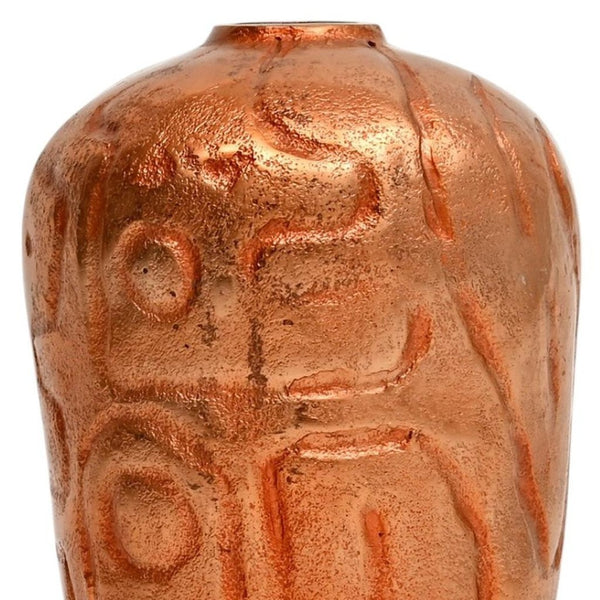 HomeRoots Set of Two Elegant Copper Abstract Aluminum Urn Vases for Modern Décor and Stylish Accents 634169
