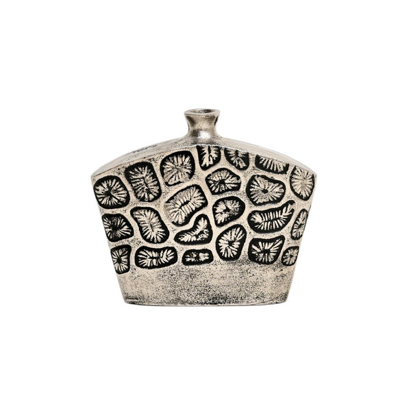 HomeRoots Set of Three Black and Silver Abstract Aluminum Urn Vases for Stylish Home Décor and Floral Displays 634174