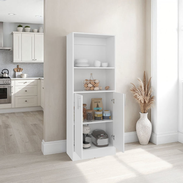 English Elm Flovilla Tall Storage Cabinet with Open Shelves and Closed Compartment for Home Office B097P474300