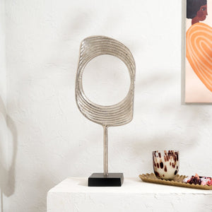 HomeRoots Set of Two Gold Aluminum Sculptures - Modern Decorative Art for Tabletop & Mantel Elegance 634178