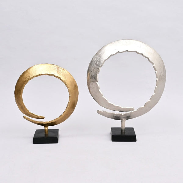 HomeRoots Set of Two Gold Aluminum Tabletop Sculptures - Modern Elegance for Home Décor & Gift Ideas 634182
