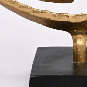 HomeRoots Set of Two Gold Aluminum Tabletop Sculptures - Modern Elegance for Home Décor & Gift Ideas 634182