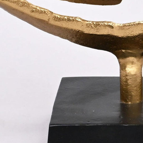HomeRoots Set of Two Gold Aluminum Tabletop Sculptures - Modern Elegance for Home Décor & Gift Ideas 634182