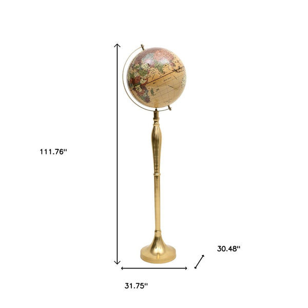 HomeRoots 112" Gold Aluminum Tabletop Sculpture - Modern Vintage Accent for Living Rooms & Entryways, Gift-Ready! 634214