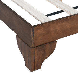 English Elm Christopher Knight Home® - Premium Pine Wood Queen Bed Frame - Mid-Century Modern Design With Upholstered Headboard & Green Accents N770P345991D_N770P345992D