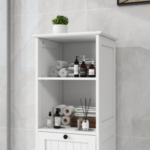 English Elm One-Compartment Tilt-Out Laundry Sorter Cabinet With Drawer - Space-Saving Design In White Finish W1120P146259