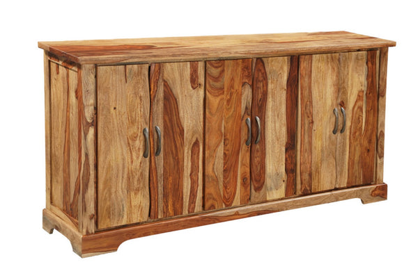 HomeRoots 72" Brown Solid Wood Live Edge Sideboard - Unique Handcrafted Storage with Rustic Charm & Style 634311