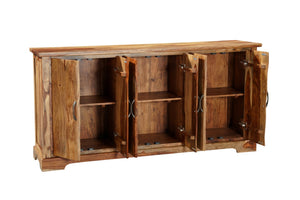 HomeRoots 72" Brown Solid Wood Live Edge Sideboard - Unique Handcrafted Storage with Rustic Charm & Style 634311