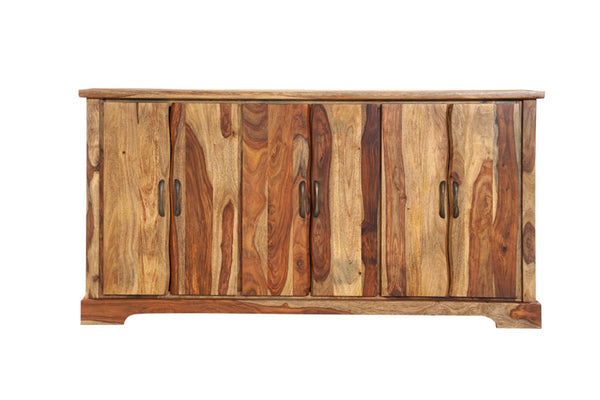 HomeRoots 72" Brown Solid Wood Live Edge Sideboard - Unique Handcrafted Storage with Rustic Charm & Style 634311