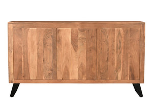 HomeRoots 69" Brown Solid Wood Live Edge Sideboard - Rustic Modern Buffet Cabinet with Six Doors & Storage Space 634312