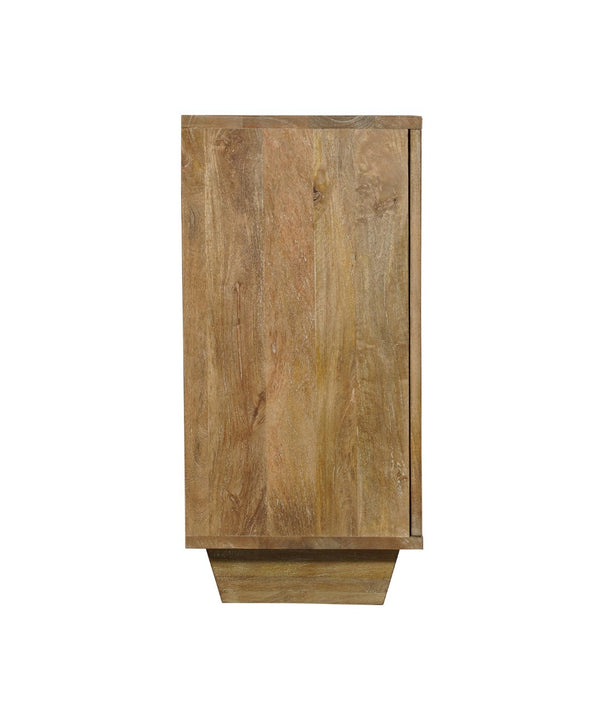 HomeRoots 70" Brown Distressed Solid Wood Sideboard with Floral Carvings - Stylish Storage for Any Room 634314