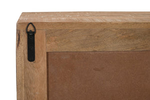 HomeRoots 72" Natural Distressed Solid Wood Sideboard – Hand-Carved Geometric Design with Ample Storage Space 634317