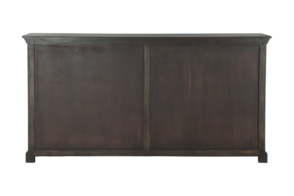 HomeRoots 72" Dark Brown Solid Wood Shutter Style Sideboard - Elegant Storage Cabinet for Any Room Decor 634320