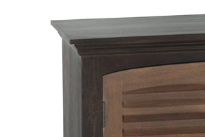 HomeRoots 72" Dark Brown Solid Wood Shutter Style Sideboard - Elegant Storage Cabinet for Any Room Decor 634320