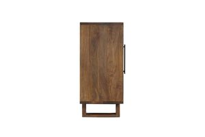 HomeRoots 83" Dark Brown Distressed Reclaimed Wood Sideboard - Rustic Console with Storage & Vintage Charm 634321