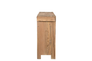 HomeRoots 72" Natural Solid Wood Sideboard with 3 Drawers & 5 Doors - Timeless Teak Storage Solution for Any Room 634323