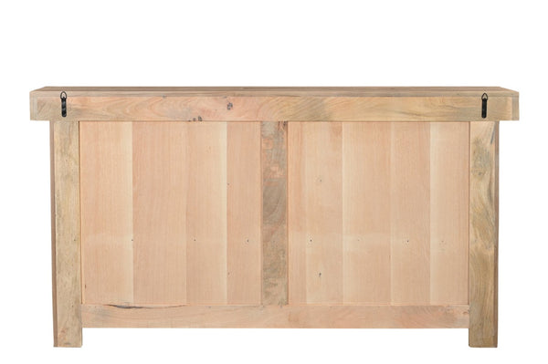 HomeRoots 72" Natural Solid Wood Sideboard with 3 Drawers & 5 Doors - Timeless Teak Storage Solution for Any Room 634323