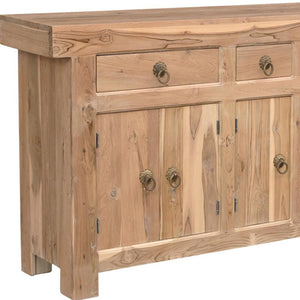 HomeRoots 72" Natural Solid Wood Sideboard with 3 Drawers & 5 Doors - Timeless Teak Storage Solution for Any Room 634323