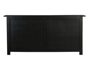 HomeRoots 79" Black Mango Wood Sideboard - Elegant Four Drawer Storage with Doors for Modern Spaces 634326