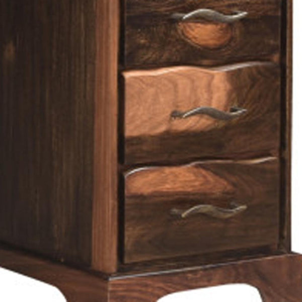 HomeRoots 68" Dark Brown Solid Wood Writing Desk & Bookshelf Set - Durable, Stylish, and Space-Saving Solution 634355