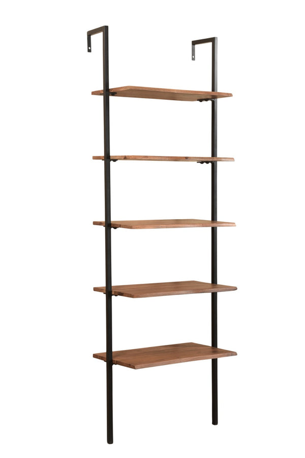 HomeRoots 69" Brown Solid Wood Wall-Mounted Writing Desk & Bookshelf with 4 Drawers for Stylish Organization 634359