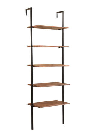 HomeRoots 54" Stylish Brown and Black Wall-Mounted Writing Desk & Bookshelf Set with 3 Drawers for Home Offices 634361