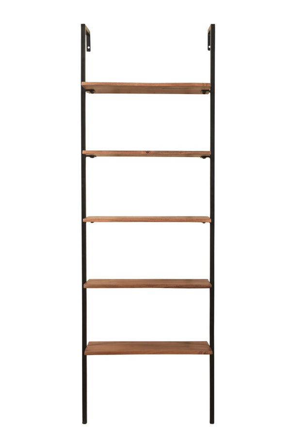 HomeRoots 54" Stylish Brown and Black Wall-Mounted Writing Desk & Bookshelf Set with 3 Drawers for Home Offices 634361