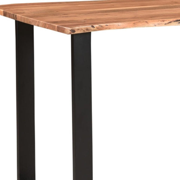 HomeRoots 54" Stylish Brown and Black Wall-Mounted Writing Desk & Bookshelf Set with 3 Drawers for Home Offices 634361