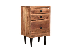 HomeRoots 54" Elegant Mid-Century Modern Solid Wood & Metal Writing Desk with Bookshelf & 3 Drawers Set 634362