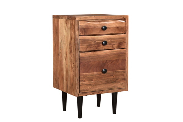 HomeRoots 54" Elegant Mid-Century Modern Solid Wood & Metal Writing Desk with Bookshelf & 3 Drawers Set 634362