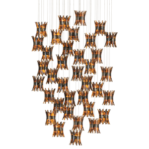 Alsop Round Multi-Drop Pendant Light - Glamorous Tortoise Shell Inspired Design for Elegant Spaces