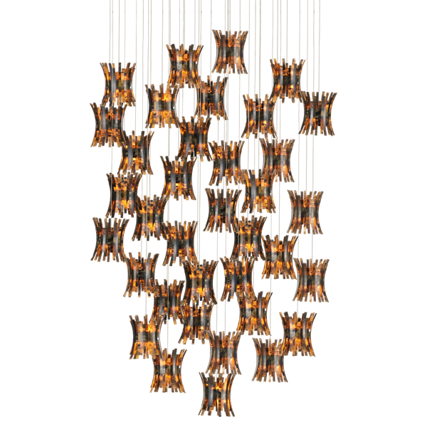 Alsop Round Multi-Drop Pendant Light - Glamorous Tortoise Shell Inspired Design for Elegant Spaces