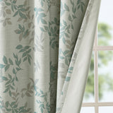 SunSmart Julie Casual Printed Botanical Blackout Curtain Panel SS40-0025 Aqua