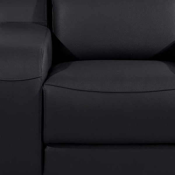 HomeRoots 41" Black Italian Leather Wall Hugger Recliner - Power Recline, USB Charging, Chic Comfort & Style 634537