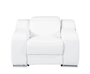 HomeRoots 41" Elegant Italian Leather Wall Hugger Recliner with USB Charging for Ultimate Comfort & Style White 634540