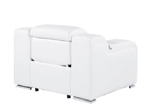 HomeRoots 41" Elegant Italian Leather Wall Hugger Recliner with USB Charging for Ultimate Comfort & Style White 634540